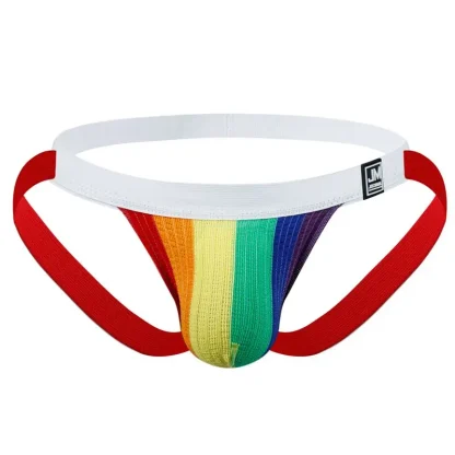 Colorful Striped Athletic Jockstrap - Image 3