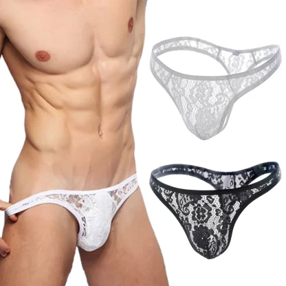 See-through Lace Men's Thong - Image 3